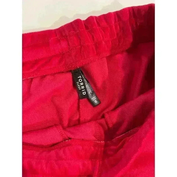 Torrid Velour Bootcut Lounge Pant Jester Red Women’s Size Large 12 Torrid Size 0 - Picture 3 of 6